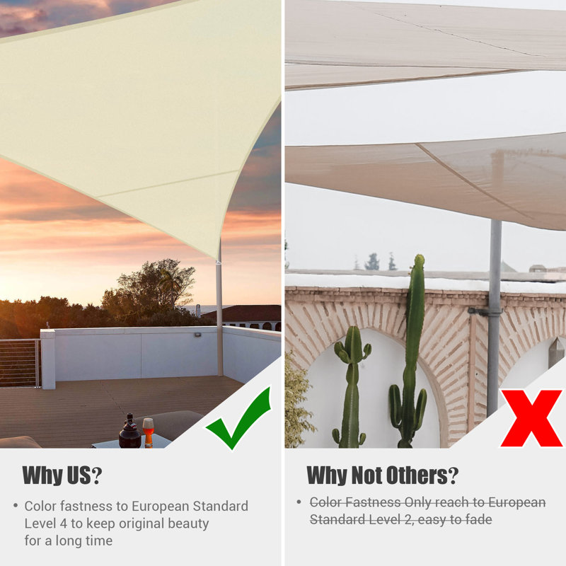 Patio 16' Triangle Shade Sail, Mellow Yellow