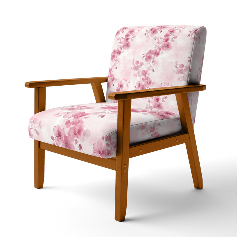 Chaise rembourrée Teens Botanical, Accoudoirs carrés bruns