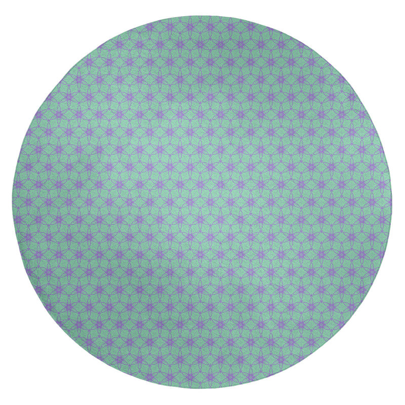 Chenille Geometric Indoor Rug, Round 5'