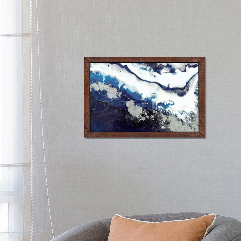 Sydney Harbour Black II by Antuanelle - Floater Frame Painting on Canvas, 66.04 cm H x 45.72 cm W, Brown Framed