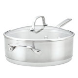 Kitchenaid 3-ply Base Stainless Steel Deep Saute Pan With Helper Handle And Lid, 4.5-quart, Brushed Stainless Steel