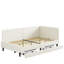 Lit de jour simple TG avec 2 tiroirs et tête de lit Converse, sans sommier tapissier, crème-1023994619-1034842902