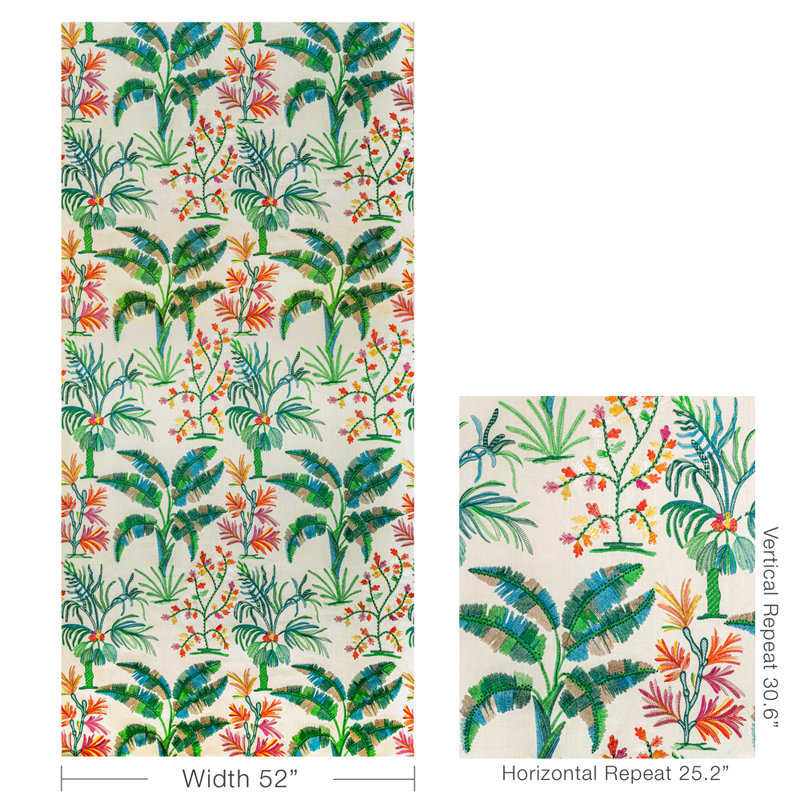 Majorelle Martil Emb Performance Fabric, Jewel