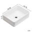 15,75 po Lavabo de salle de bain vasque rectangulaire en céramique Art