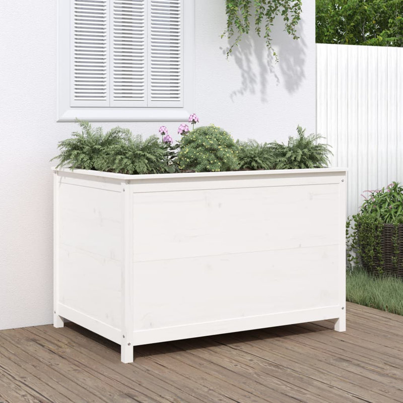 Derosier Wood Raised Garden Bed, White, 78cm H x 119.5cm W x 82.5cm D