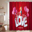 Rideau de douche de la Saint-Valentin Couple Love Letters avec 12 crochets-1826765845
