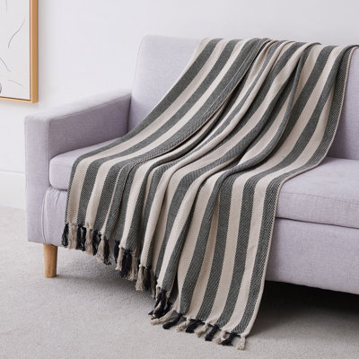 Southshore Fine Linens 100% Cotton Stripe Blanket and throws