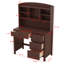 Ensemble de bureau d'écriture et chaise rembourrée avec bibliothèque, bureau d'ordinateur rétro de 40 po avec 4 tiroirs, tablette de rangement et chaise-1024857928
