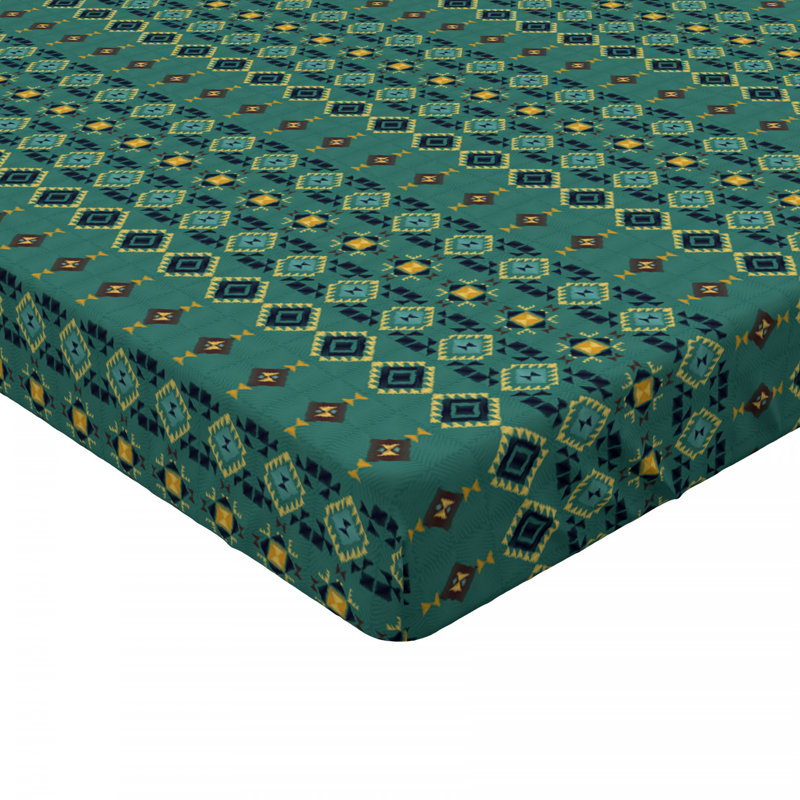 Microfiber Geometric Fitted Sheet, Twin Fitted Sheet