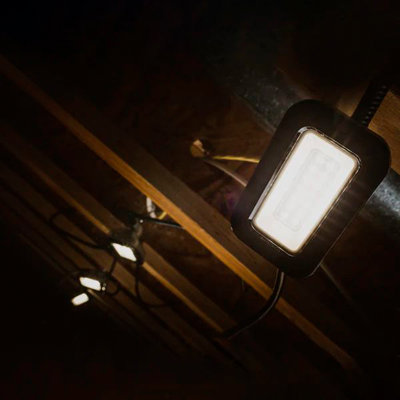 Lingyi Linkable 50ft LED Construction String Light with 5 Light Heads 5000 Lumen 5000K 50W 