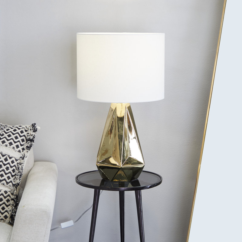 Cosmoliving By Cosmopolitan Modern Ceramic Table Lamp, Gold
