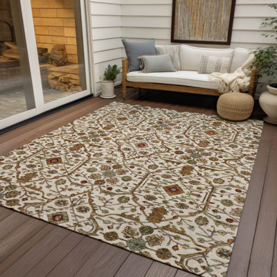 Zara Ivory Washable Indoor-Outdoor Rug - 