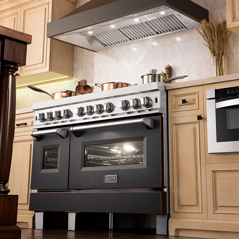 30" 400 CFM Ducted Wall Mount Range Hood, Hand-Hammered Copper, 30" W