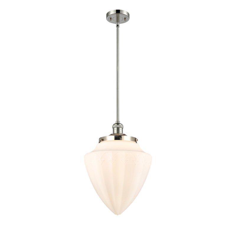 1 - Light Single Drop Pendant Pendant, Polished Nickel, Seedy