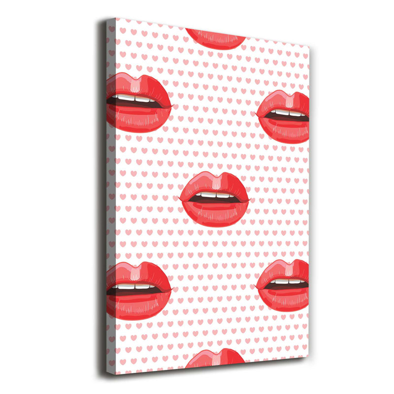 Red Lips - Wrapped Canvas Print