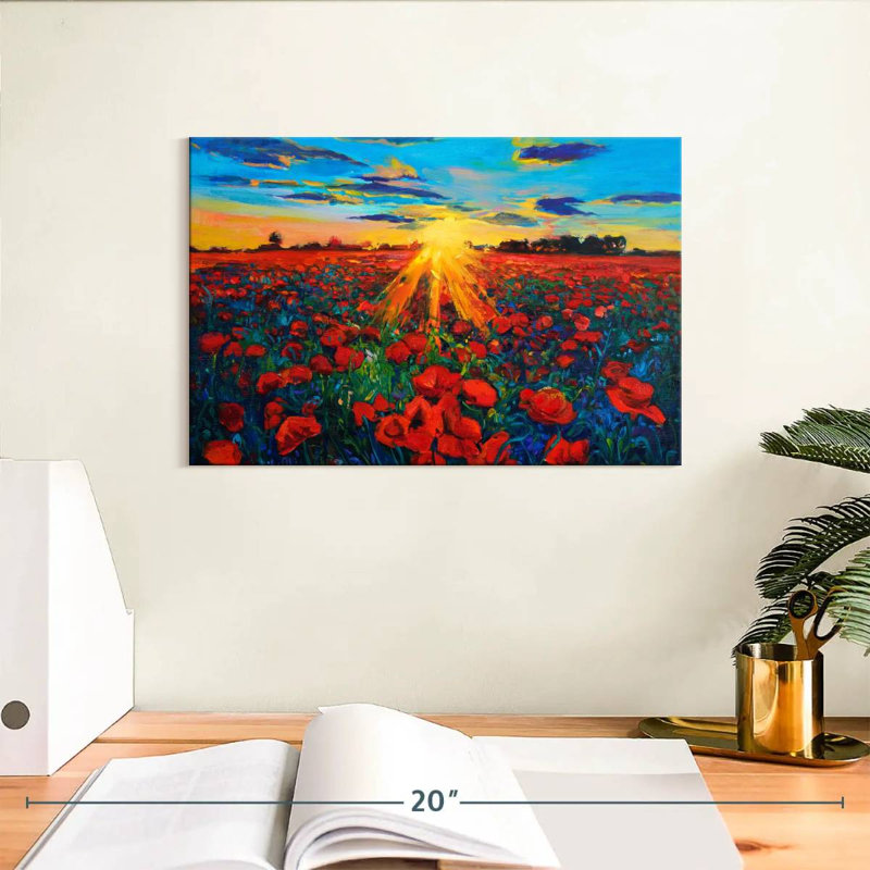 Alvord Poppy Field Golden Hour, H 8 po x l 12 po