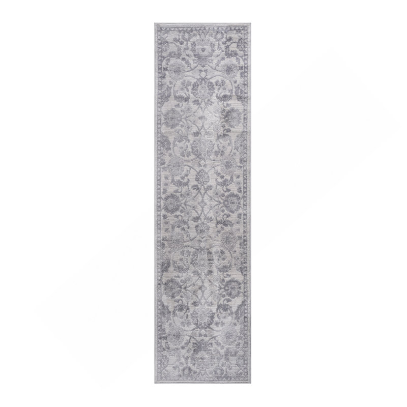 2X8 Grey/Silver/Oriental Non-Shedding Living Room Bedroom Dining Home Office Stylish And Stain Resistant Area Rug