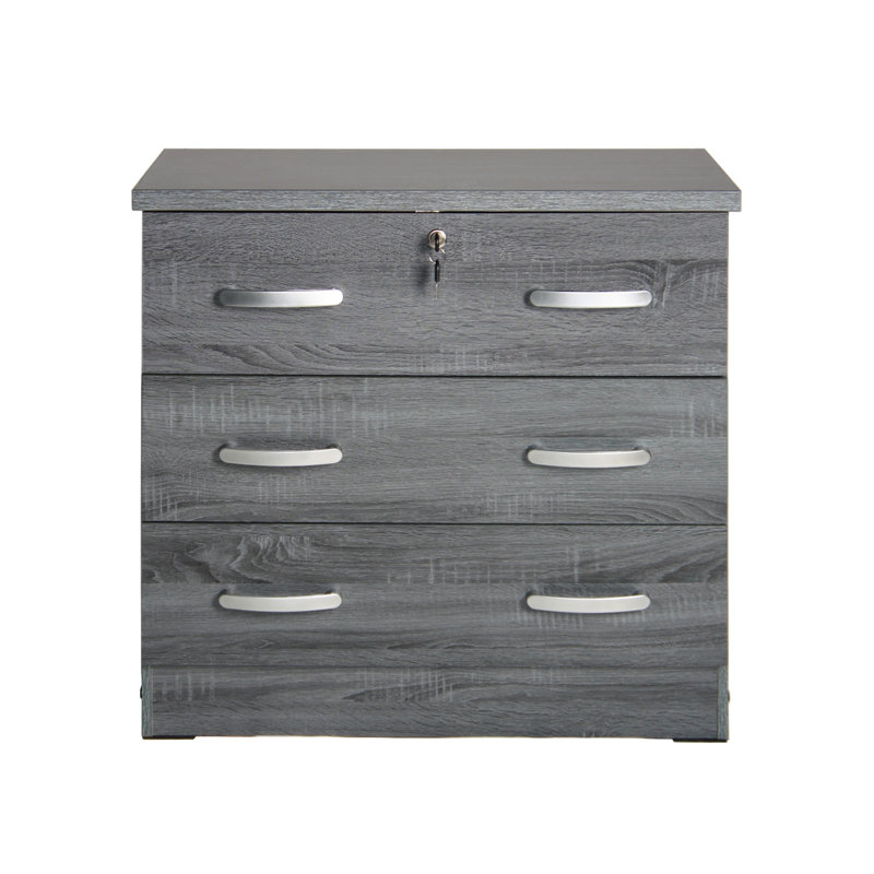 Commode 3 tiroirs, gris
