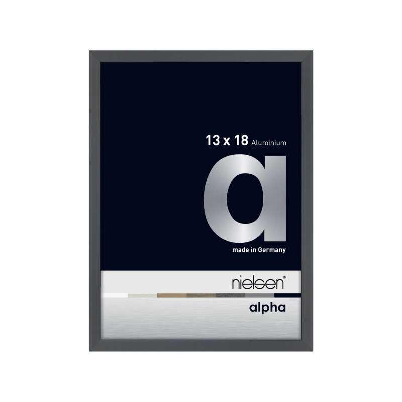 nielsen Alpha Aluminium Picture Frame, Polished Dark Grey, 13cm W x 18cm H