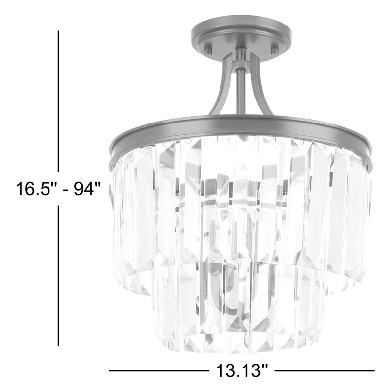 Galene Glass Semi Flush Mount, Antique Bronze