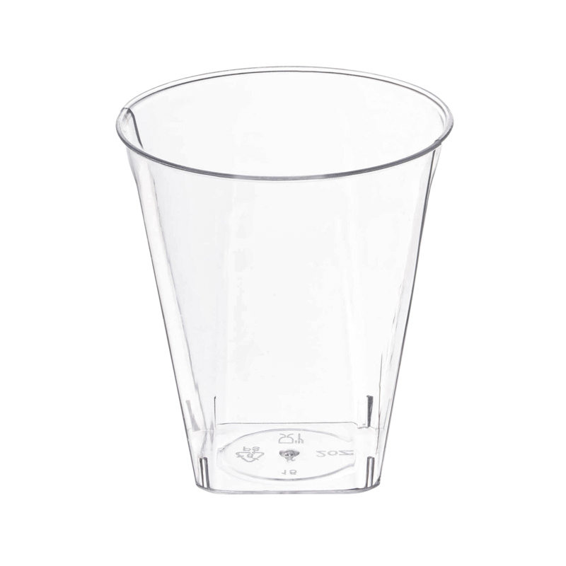 2 oz. Clear Square Bottom Disposable Plastic Shot Cups