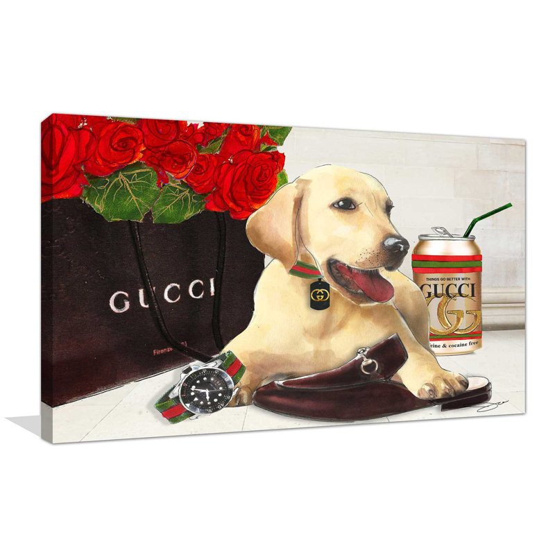 Gucci Labrador (horizontal) par By Jodi - impression, H 24 po x l 40 po x P 1,5 po, Toile tendue