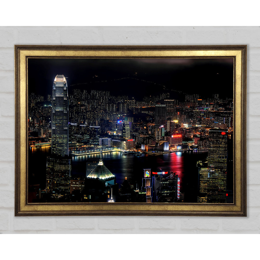 Dunkle Nacht Stadt Hongkong - Druck