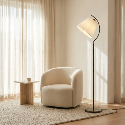 Lampe sur pied géométrique contemporaine Aura White