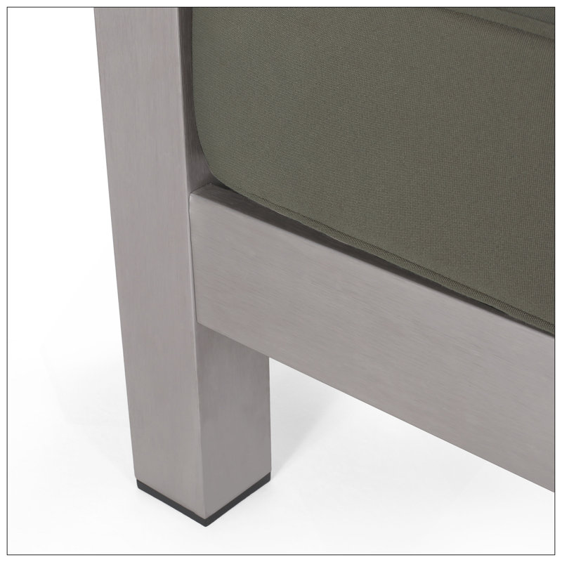 Luxurious Outdoor Loveseat With Aluminum Frame, Deep Seating, And Low Profile For Compact Spaces, Dark Green