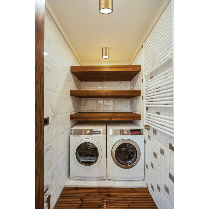 Jaylanis Acrylic LED Flush Mount, Modern Gold