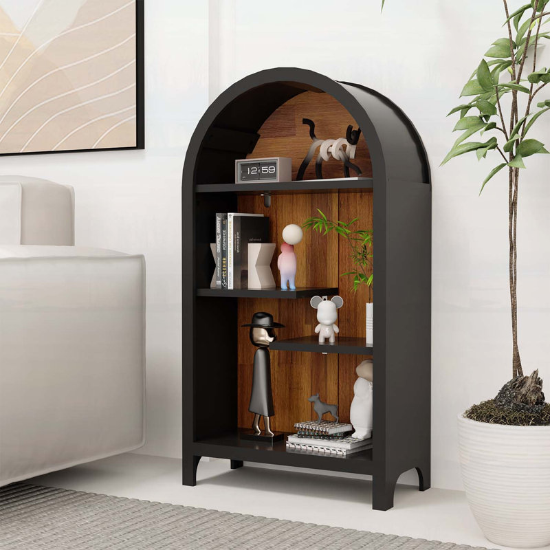 Armoire de rangement asymétrique ouverte, Noir