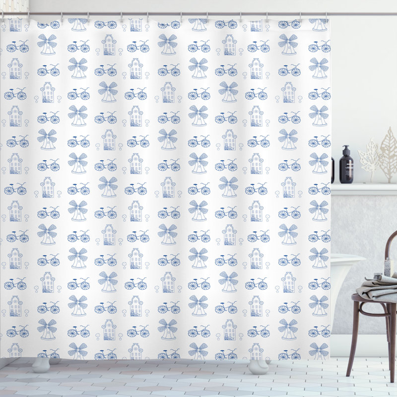 Shower Curtain with Hooks Included, 75"H x 69"W