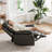 Upholstered Black Cat Scratch-Resistant Fabric Swivel Rocker Recliner-687169832