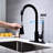 Kitchen Faucet, Pull Out , Single Lever, High Nozzle, Corrosion, Aerators Matte Black Stainless Steel 360 Rotating Nozzle For Simplified Water Handling, Lever Optimal Control, Rust Treatment, Smooth-948554767