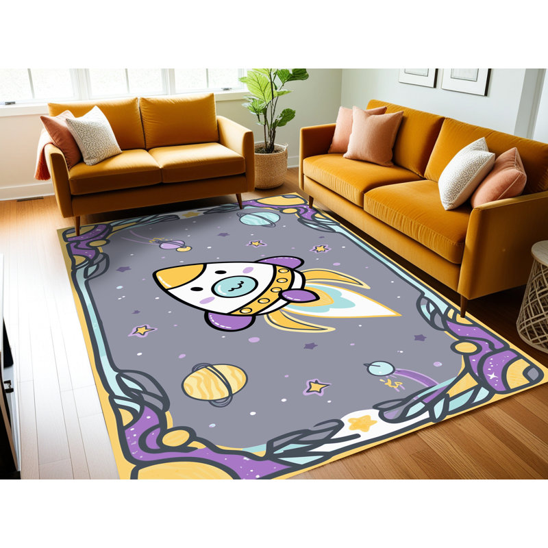 Tapis pour enfants Zoomie, Rectangle 7 pi x 9 pi