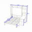 Lit escamotable avec bureau intégré et tablettes de rangement-656849964