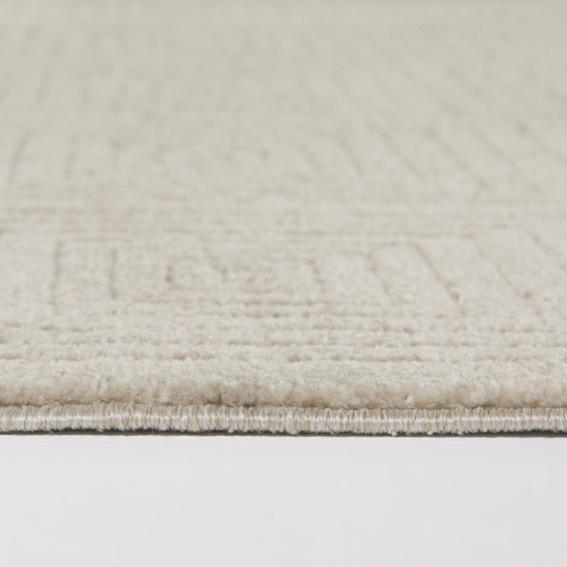 Jonzen Cream Contemporary Geometric Area Rug, 7'10" x 10'