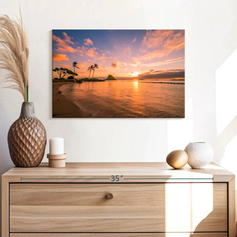 Coucher de soleil tropical Gillard Hawaii, H 16 po x l 24 po