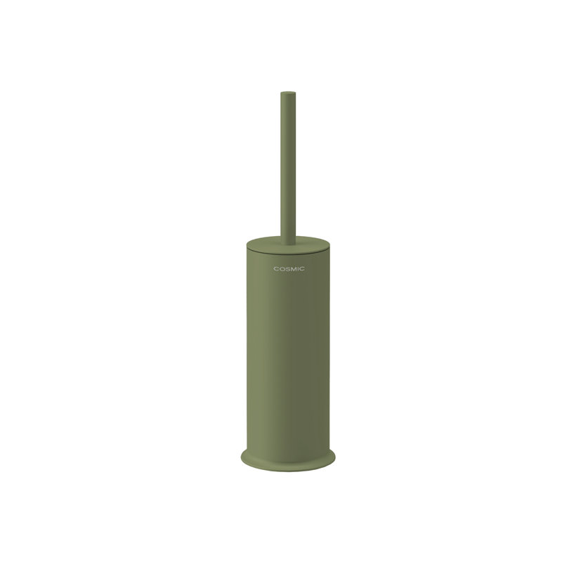 Cosmic Stainless Steel Made with Green Finish Free-Standing Toilet Brush and Holder