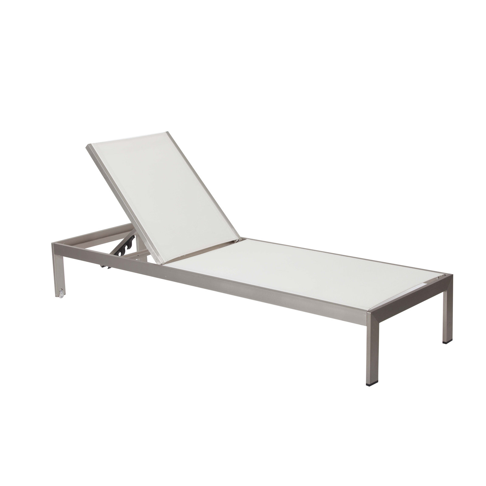 Aynura 76" Long Reclining Single Chaise, Gray/White