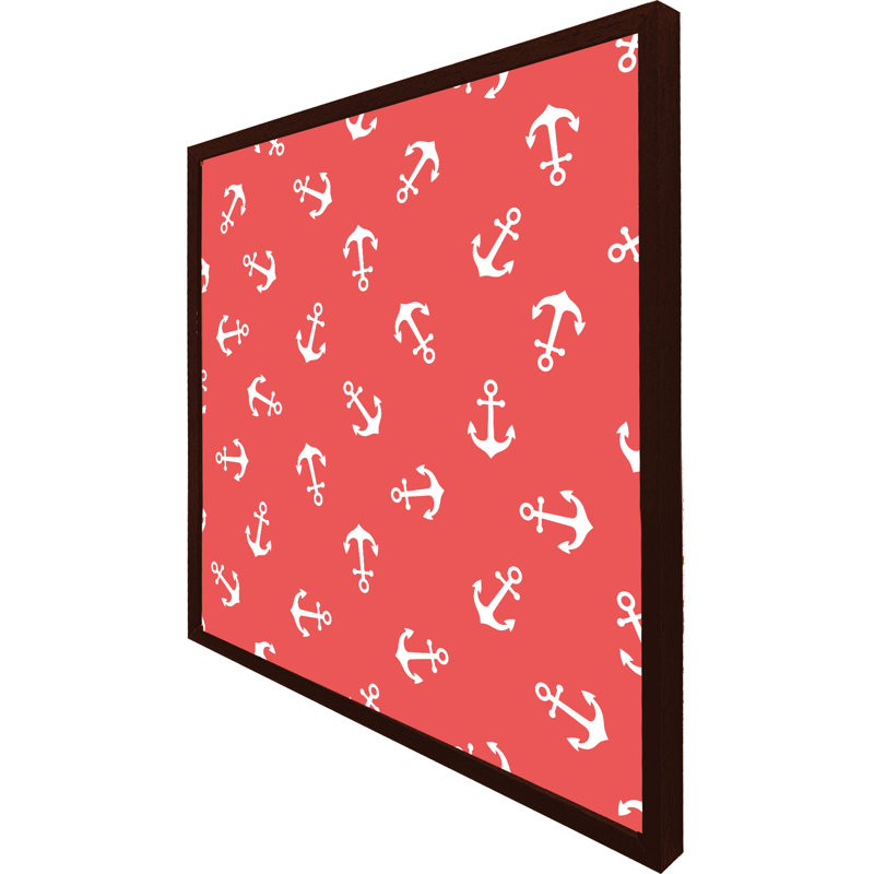 Frewsburg Anchors On Red - Single Picture Frame Print, 76cm H x 76cm W x 4cm D, Brown Framed
