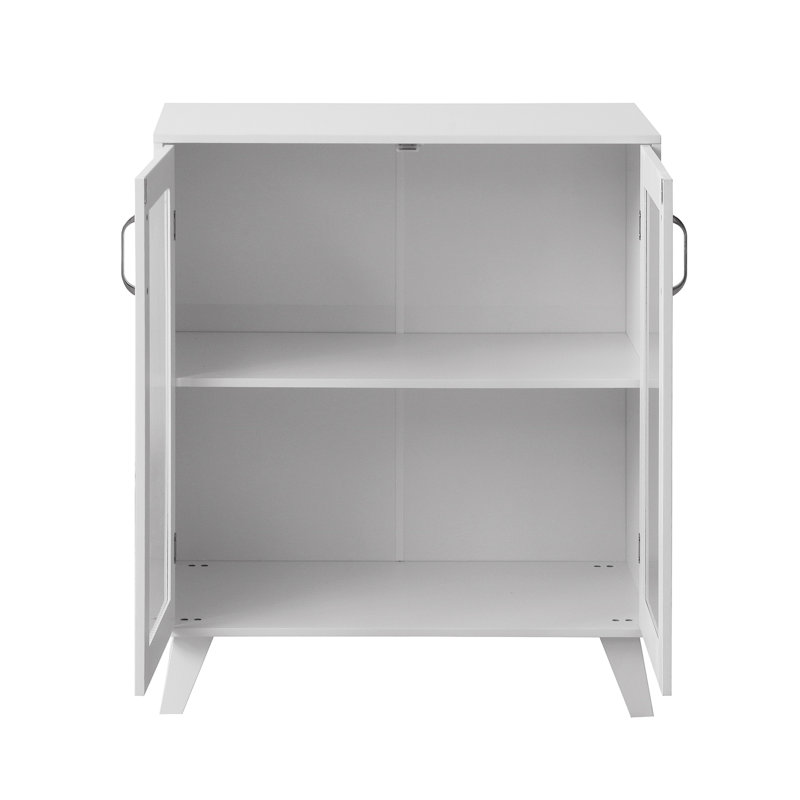 Rangement pour armoire de salle de bain moderne avec 2 portes en verre et tablette réglable blanc