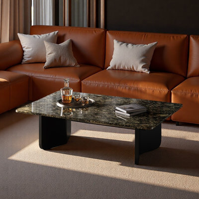 Table basse rectangulaire en marbre de style luxueux
