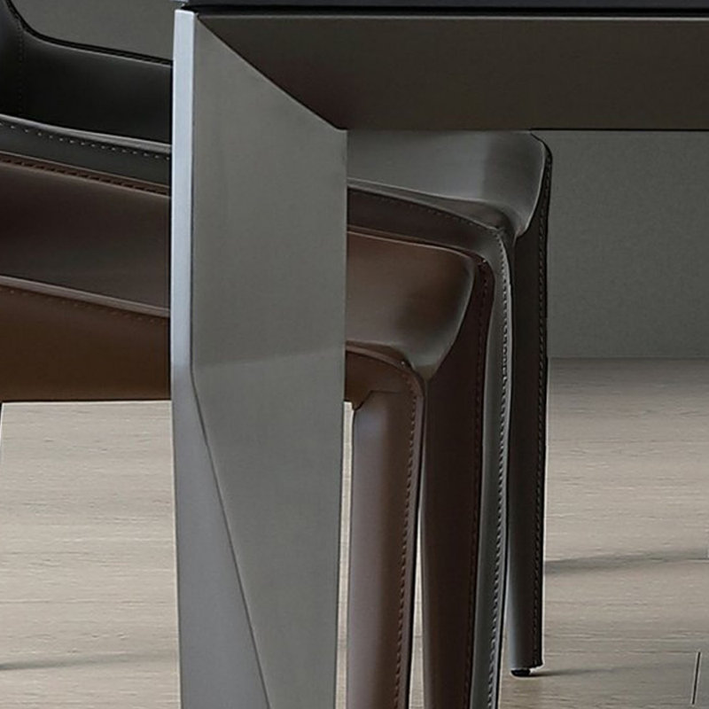 Table de salle à manger en acier inoxydable, H 29,53 po x L 86,61 po x l 39,37 po