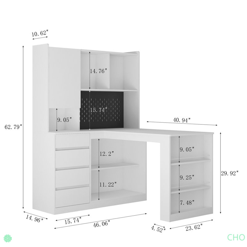 L Shaped Desk With Charger,Computer Desk With Drawers,Bookshelf,With LED Light,Modern Corner Desk,Home Office Desk,L-Shaped Study Table Writing Desk,Corner Gaming Computer Desk With Storage