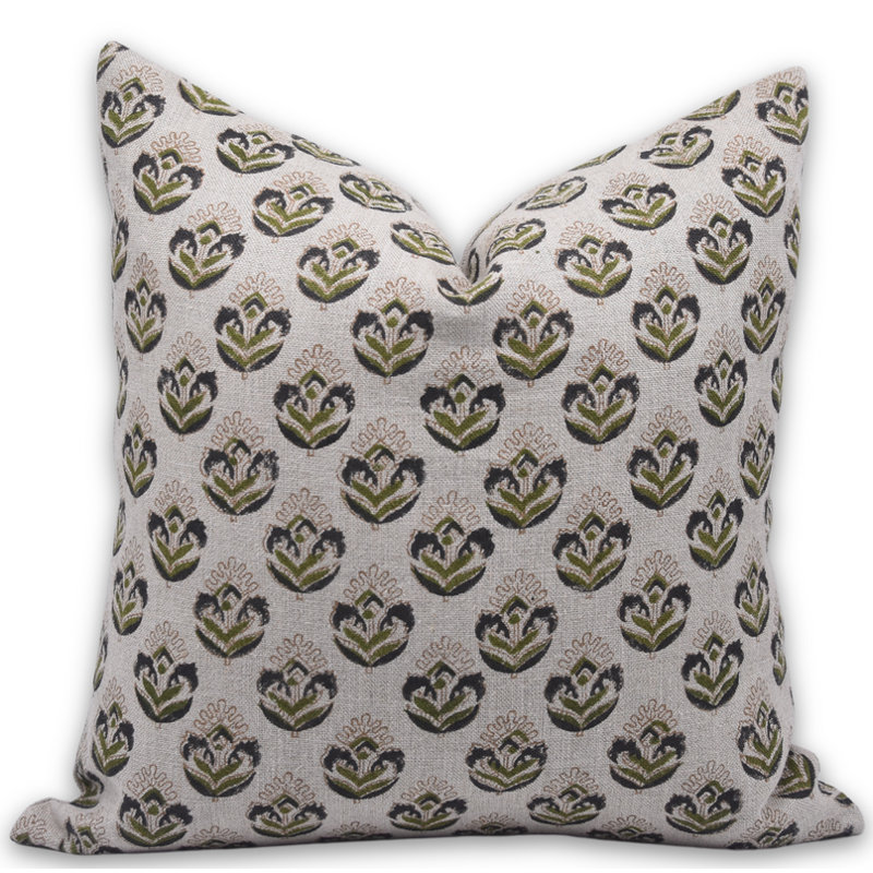 Linen Pillow Cover, Square, 20"H x 20"W, Madhu Bala Floral