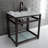 Kingston Brass Quadras 31-Inch Ceramic Console Sink with Steel Base and Glass Shelf-49619354-49610571