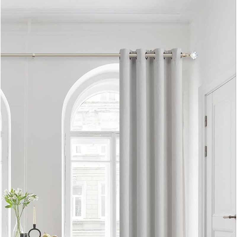 Curtain Pole 80 To 148Cm, Curtain Poles For Eyelet Curtains, Acrylic Diamond Decorative, Gold