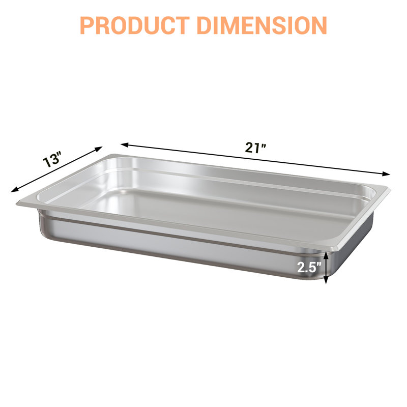 East Urban Home Stainless Steel Tray, 6.5cm H x 53cm W x 32.5cm D