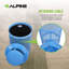 Alpine Industries Round Diamond Steel 36 Gallon Outdoor Trash Can With Rain Bonnet With Liner-113423217
